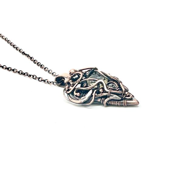 Citrine crystal gemstone copper wire wrapped handmade - Picture 2 of 9